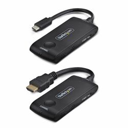 StarTech.com Wireless USB-C to HDMI Extender for Meeting Rooms and Huddle Spaces, 4K 60Hz, 65ft Range, USB Powered, Plug-and-Play Transmitter and Receiver Kit 