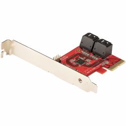 StarTech.com SATA PCIe Card - 4 Port PCIe SATA Expansion Card - 6Gbps - Low Profile Bracket - Stacked SATA Connectors - ASM1164 Non-Raid - PCI Express to SATA Converter 