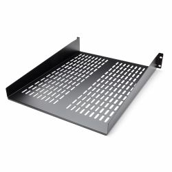 StarTech.com 2U Server Rack Shelf - Universal Vented Rack Mount Cantilever Tray for 19" Network Equipment Rack & Cabinet - Heavy Duty Steel – Weight Capacity 50lb/23kg - 22" Deep Shelf, Black 