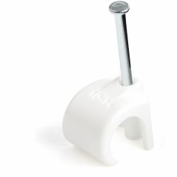 StarTech.com 100 Pack Extra Large Cable Clips with Nail - Reusable - Nail-in Clamps - Wire Holding Clips - Ethernet Cord/AV/Coax Cable Fasteners - Brick/Drywall Mounting Cable Tacks - White - TAA 