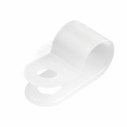 StarTech.com 100 Pack Screw Mount Cable Clamps - Large 7.9mm Bundle Cable Fastener/Holder - R-Type Single Reusable Nylon Clip - Screw Down Ethernet Cord Management Clamp - UL/94V-2 Rated TAA 