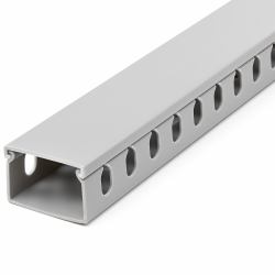 StarTech.com Open Slot Cable Management Raceway with Cover, 1-1/2"[38mm]W x 1"[25mm]H - 6.5ft[2m] length - 1/4"[8mm] Slots, PVC Network Cable Hider/Wall Wire Duct, Max 20 Cables, UL Listed 