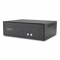 StarTech.com Secure 2-Port Dual-Monitor KVM Switch, DisplayPort, 4K 60Hz, NIAP 4.0 Desktop KVM, Metal Housing, Made in the USA 