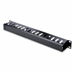 StarTech.com Horizontal 1U Server Rack Cable Management Finger Duct w/ Cover - 19" Network Rack Wire Duct Raceway Panel - Slotted Wire Duct 