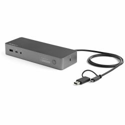 StarTech.com Universal Laptop Docking Station, Hybrid USB-C & USB-A Dock, Dual 4K DP & HDMI, 100W PD, Mac / Windows / Chrome OS, 4x USB 5Gbps Hub, GbE 