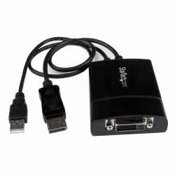 StarTech.com DisplayPort to DVI Dual Link Active Adapter - DisplayPort to DVI-D Adapter Video Converter 2560x1600 60Hz - DP 1.2 to DVI Monitor - USB Powered - Latching DP Connector 
