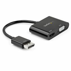 StarTech.com DisplayPort to HDMI VGA Adapter - DisplayPort 1.2 HBR2 to HDMI 2.0 [4K 60Hz] or VGA 1080p Converter Dongle - DP to HDMI or VGA Monitor Adapter - Digital Video Display Adapter 