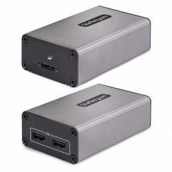 StarTech.com 2-Port USB 3.0 Extender over OM3 Multimode Fiber - LC/LC - 2x 5Gbps USB-A Hub - 350m [1150ft] Range - Durable USB Fiber Optic Extender - Optical USB Extender 