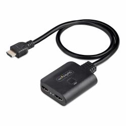 StarTech.com 2-Port HDMI Splitter, 4K 60Hz HDMI 2.0 Video, 4K HDMI Splitter 1 In 2 Out, 1x2 HDMI Display/Output Splitter, HDR/HDCP, 20in [50cm] Built-in HDMI Cable 