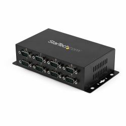 StarTech.com 8 Port USB to DB9 RS232 Serial Adapter Hub – Industrial DIN Rail and Wall Mountable - TAA 