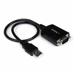 StarTech.com 1 ft USB to RS232 Serial DB9 Adapter Cable with COM Retention 