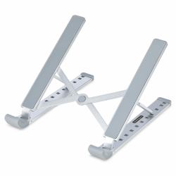 StarTech.com Foldable Laptop Riser Stand, Portable Height Adjustable Ergonomic Laptop Stand, Ventilated Aluminum Frame Supports 22lb [10Kg], Tilt/Raised/Angled Laptop/Tablet Stand, Collapsible Design 