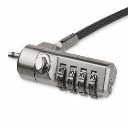 StarTech.com 6.5ft [2m] Laptop Cable Lock - 4 Digit Combination Laptop/Desktop Security Cable Lock for K-Slot Devices/Computers/Monitors - Portable Anti-Theft Vinyl Coated Steel Cable Lock 