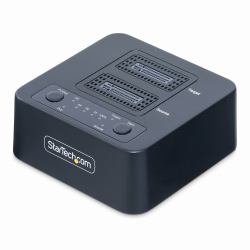 StarTech.com 1:1 M.2 NVMe Drive Duplicator, Standalone M.2 SSD Cloner/Copier up to 90GBpm, USB 3.2 20Gbps M.2 Dual-Bay Drive Dock, USB-C/A Cables Included 