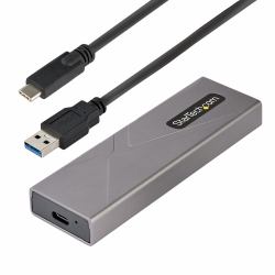 StarTech.com USB-C 10Gbps to M.2 NVMe or M.2 SATA SSD Enclosure - Tool-free External M.2 PCIe/SATA NGFF SSD Aluminum Case - USB Type-C&A Host Cables - Supports 2230/2242/2260/2280 