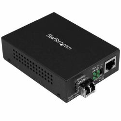 StarTech.com Multi-Mode [MM] LC Fiber Media Converter for 10/100/1000 Networks, Standalone Gigabit Ethernet to LC Converter, SFP Transceiver Included, 850nm, 550m - TAA 