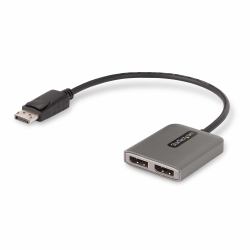 StarTech.com 2-Port DisplayPort MST Hub, Dual 4K 60Hz, DP to 2x DisplayPort Monitor Adapter, DP 1.4 Multi-Monitor Video Adapter, 1ft [30cm] Built-in Cable, USB Powered, Windows Only 