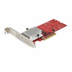 StarTech.com Dual M.2 PCIe SSD Adapter Card - x8 / x16 Dual NVMe or AHCI M.2 SSD to PCI Express 3.0 - M.2 NGFF PCIe [M-Key] Compatible - Supports 2242, 2260, 2280 - JBOD - Mac & PC 