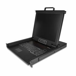 StarTech.com Rackmount KVM Console - Single Port VGA KVM with 17" LCD Monitor for Server Rack - Fully Featured Universal 1U LCD KVM Drawer w/Cables & Hardware - USB Support - 50,000 MTBF 