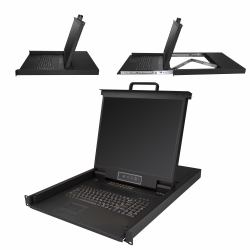 StarTech.com 16 Port Rackmount KVM Console w/ 6ft Cables - Integrated KVM Switch w/ 19" LCD Monitor - Fully Featured 1U LCD KVM Drawer- OSD KVM - Durable 50,000 MTBF - USB + VGA Support 