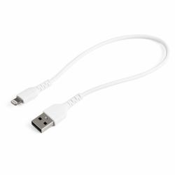 StarTech.com 12inch [30cm] Durable White USB-A to Lightning Cable - Heavy Duty Rugged Aramid Fiber USB Type A to Lightning Charger/Sync Power Cord - Apple MFi Certified iPad/iPhone 12 
