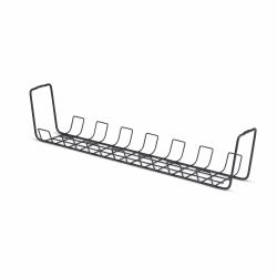 StarTech.com Under Desk Cable Management Tray, 24" Long, Metal Basket Style Cable Organizer, Screw-On Installation, Power Bar Holder, Metal, Black, TAA-Compliant 