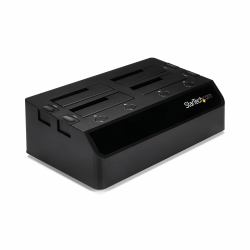 StarTech.com 4-Bay USB 3.0 to SATA Hard Drive Docking Station, USB Hard Drive Dock, External 2.5/3.5" SATA III SSD/HDD Docking Station, Hot-Swap Hard Drive Bay, Top-Loading 