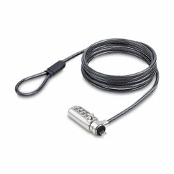 StarTech.com Slim Lock Noble Wedge® Slot Compatible, 5ft [1.5m] Locking Cable, Desk Anti-Theft Security For Laptop/Notebook, Cut-Resistant Steel Cable, Combo Lock 