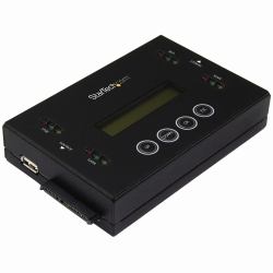 StarTech.com 1:1 Standalone Hard Drive Duplicator & Eraser, USB Thumb Drive and SATA HDD/SSD Disk Cloner & Eraser, LCD display, TAA Compliant, OS Independent 