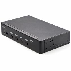 StarTech.com 4 Port HDMI KVM Switch - Single Monitor 4K 60Hz Ultra HD HDR - Desktop HDMI 2.0 KVM Switch with 2 Port USB 3.0 Hub [5Gbps] and 4x USB 2.0 HID, Audio - Hotkey Switching - TAA 