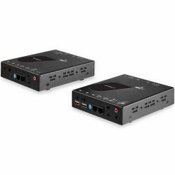 StarTech.com HDMI KVM Extender over IP Network - 4K 30Hz HDMI 2.0 and USB over IP LAN or Cat5e/Cat6 Ethernet Cable [100m/330ft] - Remote KVM Switch/Console Transmitter/Receiver Extender Kit 