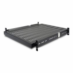 StarTech.com 2U Sliding Server Rack Mount Shelf - 20 to 30in Adjustable Mounting Depth - Vented - 50lb - Heavy Duty Universal 19” Rack Shelf for Equipment Rack - 24in Deep 