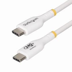 StarTech.com 4m White USB-C Charging Cable, USB-IF Certified USB C Cable, 240W PD EPR, USB 2.0 Type-C Laptop Charger Cord, USB-C Data Transfer Cable, TPE Jacket 
