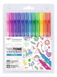 Tombow TwinTone marker 12 pc[s] Fine/Bullet tip Multicolour 