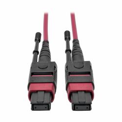 Tripp Lite N845-03M-12-MG 100G MTP/MPO Multimode OM4 Plenum-Rated Fiber Optic Cable [F/F], 12 Fiber, 40/100GBASE-SR4, Push/Pull Tabs, Magenta, 3 m 
