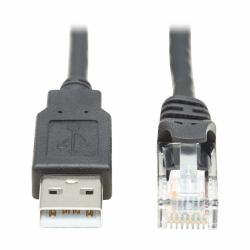 Tripp Lite U009-015-RJ45-X USB-A to RJ45 Rollover Console Cable [M/M] - Cisco Compatible, 250 Kbps, 15 ft. [4.57 m], Black 