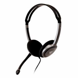 V7 HA212-2EP headphones/headset Wired Head-band Calls/Music Black, Silver 