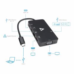 V7 V7UC-U3CRJ45HDVG-BLK USB graphics adapter 3840 x 2160 pixels Black 