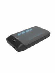 V7 UV Sterilizer with wireless charging 10W, 2 UV-C Lamps, 99.99% sterilization. Ideal for Smartphone up to 7", keys, money, face masks, credit cards. 