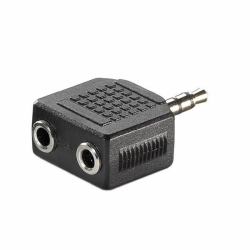 VALUE 3.5mm Adapter, 1x 3.5mm M to 2x 3.5mm F 