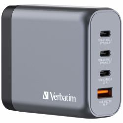 Verbatim GNC-140 GaN Charger 140W with 2 x USB-C PD 140W / 1 x USB-C PD 20W / 1 x USB-A QC 3.0 [EU/UK/US] 