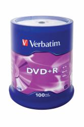 Verbatim DVD+R Matt Silver 4.7 GB 100 pc[s] 