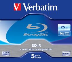 Verbatim 43715 blank Blu-Ray disc BD-R 25 GB 5 pc[s] 