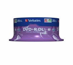 Verbatim DVD+R Double Layer 8x Matt Silver 25pk Spindle 