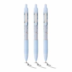 Zebra Z-GRIP Smooth Glam Black Ink Ballpoint Pens Blue Marble Pack of 3 - WHILE STOCK LASTS