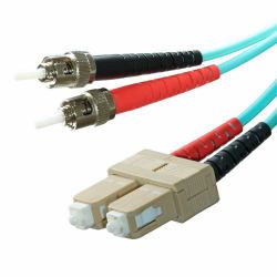 Cablenet 2m OM3 50/125 ST-SC Duplex Aqua LSOH Fibre Patch Lead 