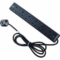 cablenet CNL 6W UK 13A SURGE PROTECT Bk 5M Lead