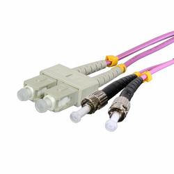 Cablenet 3m OM3 50/125 ST-SC Duplex Violet LSOH Fibre Patch Lead 