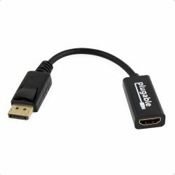 cablesdirect Plugable Technologies Passive DisplayPort to HDMI Adapter, Driverless, Compatible with Windows and Linux Systems and Displays up to 4K UHD 3840x2160@30Hz 