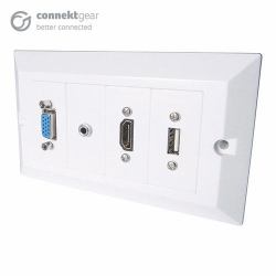 connektgear CONNEkT Gear 3m AV Snap-in Modular Cable Kit - HDMI/VGA/USB Type B/3.5mm + USB Type A 